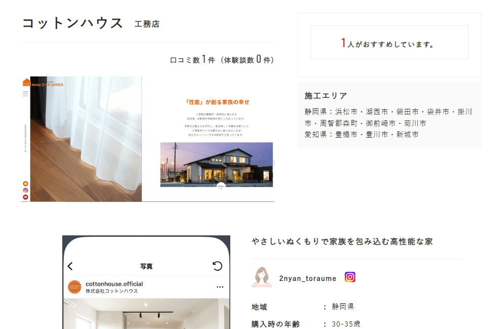 口コミサイト「MINIQUE」にオーナー様邸が紹介されました