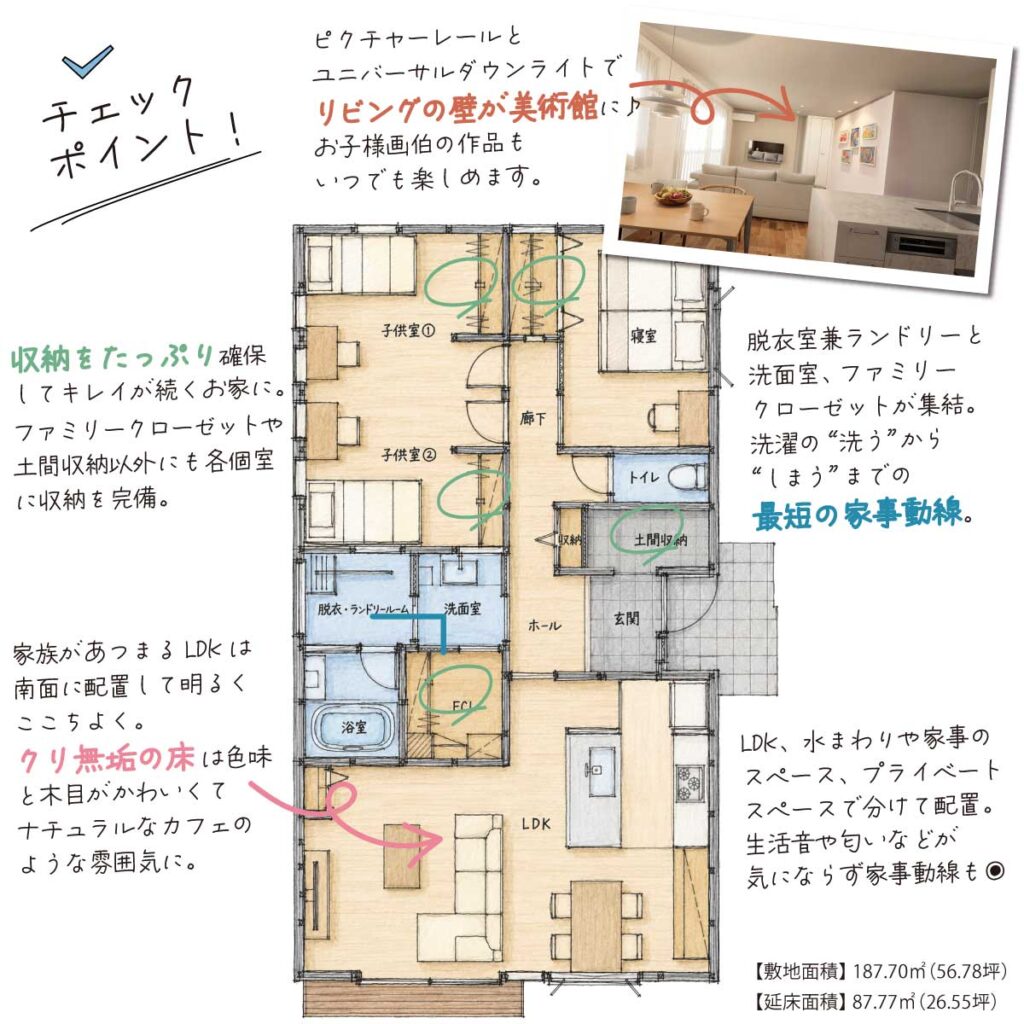 S CUBO　かわいい平屋の間取りチェックポイント