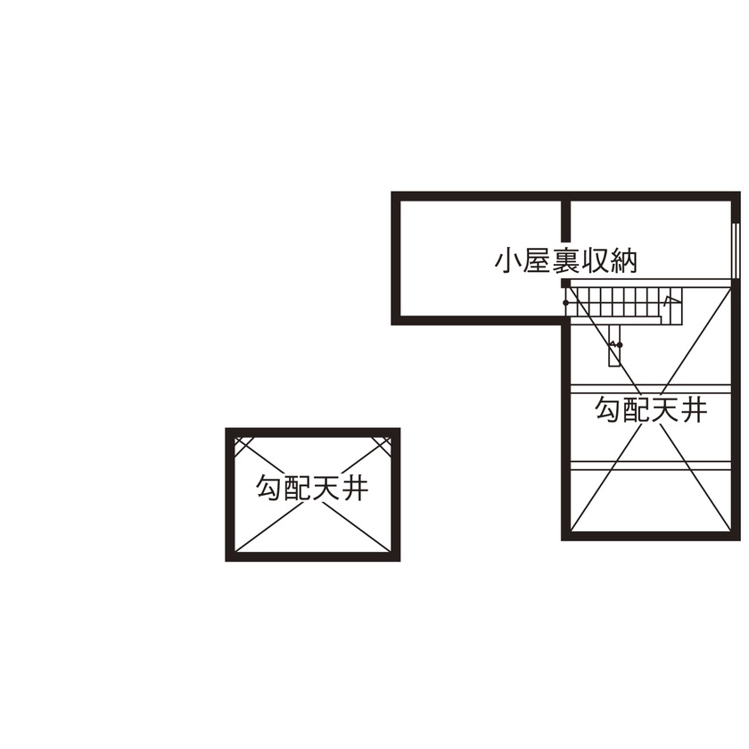 小屋裏収納の間取り図